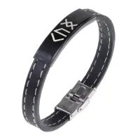 Кожаный рунический браслет Скорейшее избавление от болезней BSKR2-059