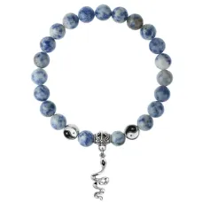 Браслет Змея (мудрость, здоровье, долголетие), Содалит 8мм BSPE1-05-3017