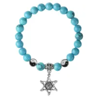 Браслет Глаз (от сглаза и порчи), Бирюза 8мм BSPE1-06-3002