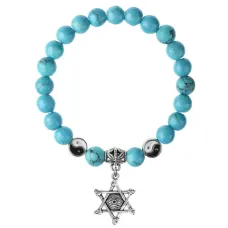 Браслет Глаз (от сглаза и порчи), Бирюза 8мм BSPE1-06-3002