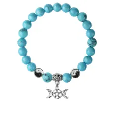 Браслет Знак Богини (магическая защита), Бирюза 8мм BSPE1-06-3008