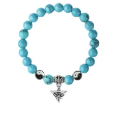 Браслет Глаз (от сглаза и порчи), Бирюза 8мм BSPE1-06-3009