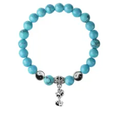 Браслет Кошка (гармония, покой, уют), Бирюза 8мм BSPE1-06-3010