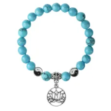 Браслет Лотос (гармония и развитие), Бирюза 8мм BSPE1-06-3013