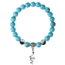 Браслет Змея (мудрость, здоровье, долголетие), Бирюза 8мм BSPE1-06-3017