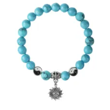 Браслет Глаз (от сглаза и порчи), Бирюза 8мм BSPE1-06-3018