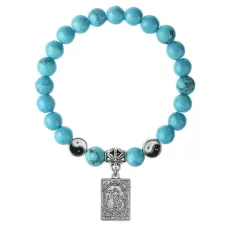 Браслет Таро - Мир, Бирюза 8мм BSPE1-06-3019