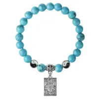 Браслет Таро - Колесо Фортуны, Бирюза 8мм BSPE1-06-3020
