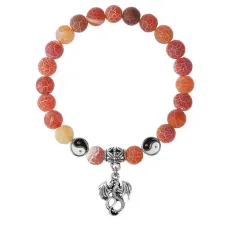 Браслет Дракон (удача, могущество, успех), Африканский агат 8мм BSPE1-07-3001