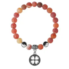 Браслет Клевер (удача, везение), Африканский агат 8мм BSPE1-07-3003