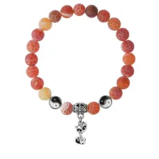 Браслет Кошка (гармония, покой, уют), Африканский агат 8мм BSPE1-07-3010