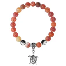 Браслет Черепаха (здоровье и долголетие), Африканский агат 8мм BSPE1-07-3014