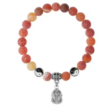 Браслет Фараон (благополучие, процветание), Африканский агат 8мм