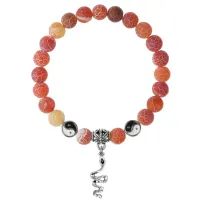 Браслет Змея (мудрость, здоровье, долголетие), Африканский агат 8мм BSPE1-07-3017