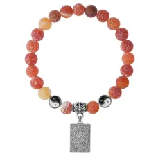 Браслет Таро - Любовники, Африканский агат 8мм BSPE1-07-3024