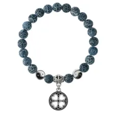 Браслет Клевер (удача, везение), Африканский агат 8мм BSPE1-08-3003