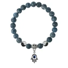 Браслет Хамса (от сглаза и зла), Африканский агат 8мм BSPE1-08-3006