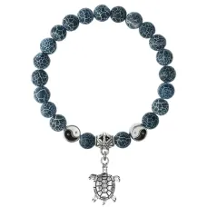 Браслет Черепаха (здоровье и долголетие), Африканский агат 8мм BSPE1-08-3014