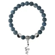 Браслет Змея (мудрость, здоровье, долголетие), Африканский агат 8мм BSPE1-08-3017