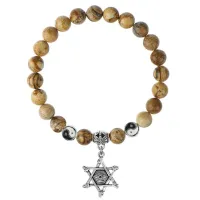 Браслет Глаз (от сглаза и порчи), Песочная яшма 8мм BSPE1-09-3002