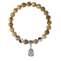 Браслет Фараон (благополучие, процветание), Песочная яшма 8мм