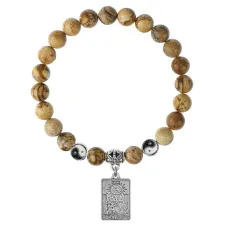 Браслет Таро - Луна, Песочная яшма 8мм BSPE1-09-3023