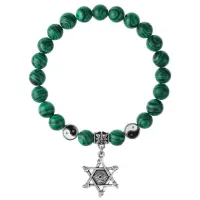 Браслет Глаз (от сглаза и порчи), Малахит 8мм BSPE1-10-3002