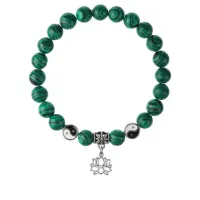 Браслет Лотос (гармония и развитие), Малахит 8мм BSPE1-10-3005