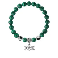 Браслет Знак Богини (магическая защита), Малахит 8мм BSPE1-10-3008