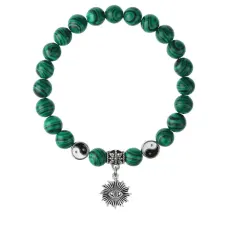 Браслет Глаз (от сглаза и порчи), Малахит 8мм BSPE1-10-3018