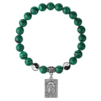 Браслет Таро - Мир, Малахит 8мм BSPE1-10-3019