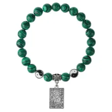 Браслет Таро - Звезда, Малахит 8мм BSPE1-10-3021