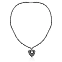 Колье Сердце из немагнитного гематита BJK411-09