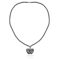 Колье Пара сердец из немагнитного гематита BJK411-11