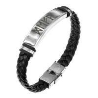 Кожаный рунический браслет Новый уровень успеха и благополучия BSKR1-096