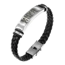 Кожаный рунический браслет Новый уровень успеха и благополучия BSKR1-096