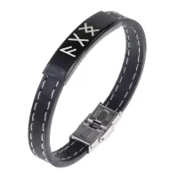 Кожаный рунический браслет Гармония в отношениях BSKR2-077