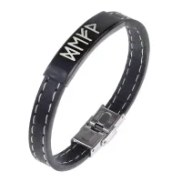 Кожаный рунический браслет Новый уровень успеха и благополучия BSKR2-096