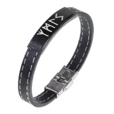 Кожаный рунический браслет Удача и защита BSKR2-097