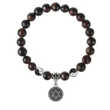 Браслет Звезда Давида (от сглаза и зла), Бычий глаз 8мм BSPE1-11-3012