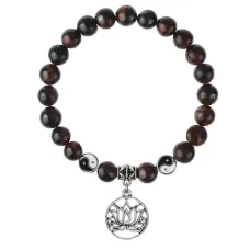 Браслет Лотос (гармония и развитие), Бычий глаз 8мм BSPE1-11-3013