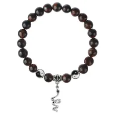 Браслет Змея (мудрость, здоровье, долголетие), Бычий глаз 8мм BSPE1-11-3017