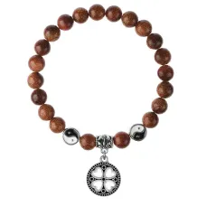 Браслет Клевер (удача, везение), Коричневый авантюрин 8мм BSPE1-12-3003