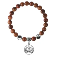 Браслет Лотос (гармония и развитие), Коричневый авантюрин 8мм BSPE1-12-3013