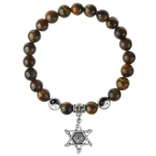 Браслет Глаз (от сглаза и порчи), Тигровый глаз 8мм BSPE1-13-3002