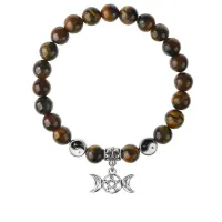 Браслет Знак Богини (магическая защита), Тигровый глаз 8мм BSPE1-13-3008