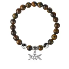 Браслет Знак Богини (магическая защита), Тигровый глаз 8мм BSPE1-13-3008