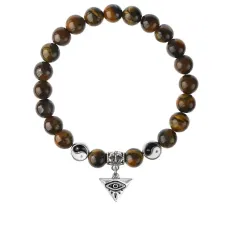 Браслет Глаз (от сглаза и порчи), Тигровый глаз 8мм BSPE1-13-3009