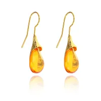 Серьги Капля, 3х1х2см, цвет оранжевый SE252-02