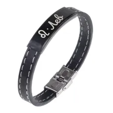 Кожаный браслет с гравировкой Лев BSKR2-106